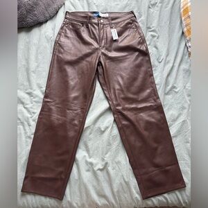 Old Navy Faux Leather Pants in Rich Brown